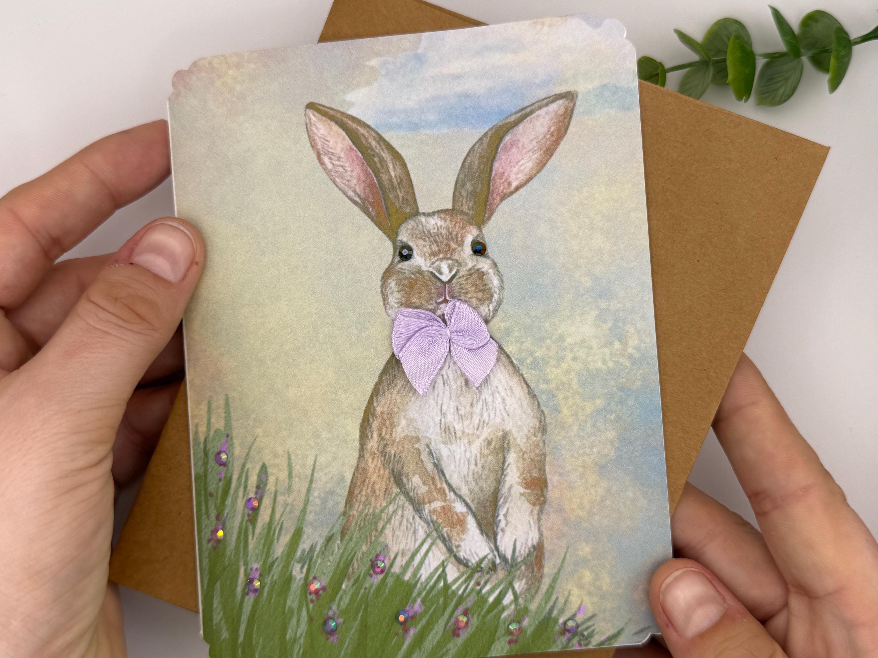 Embellished Bunny Spring Greeting Card