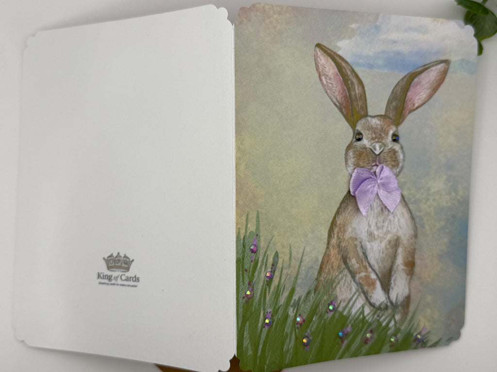 Embellished Bunny Spring Greeting Card