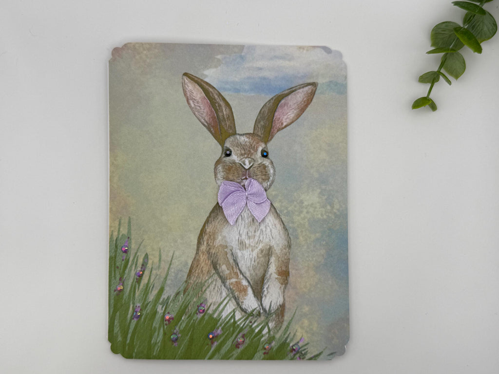 Embellished Bunny Spring Greeting Card