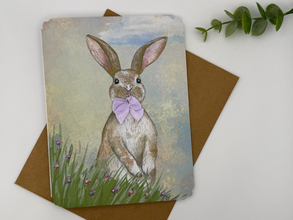 Embellished Bunny Spring Greeting Card