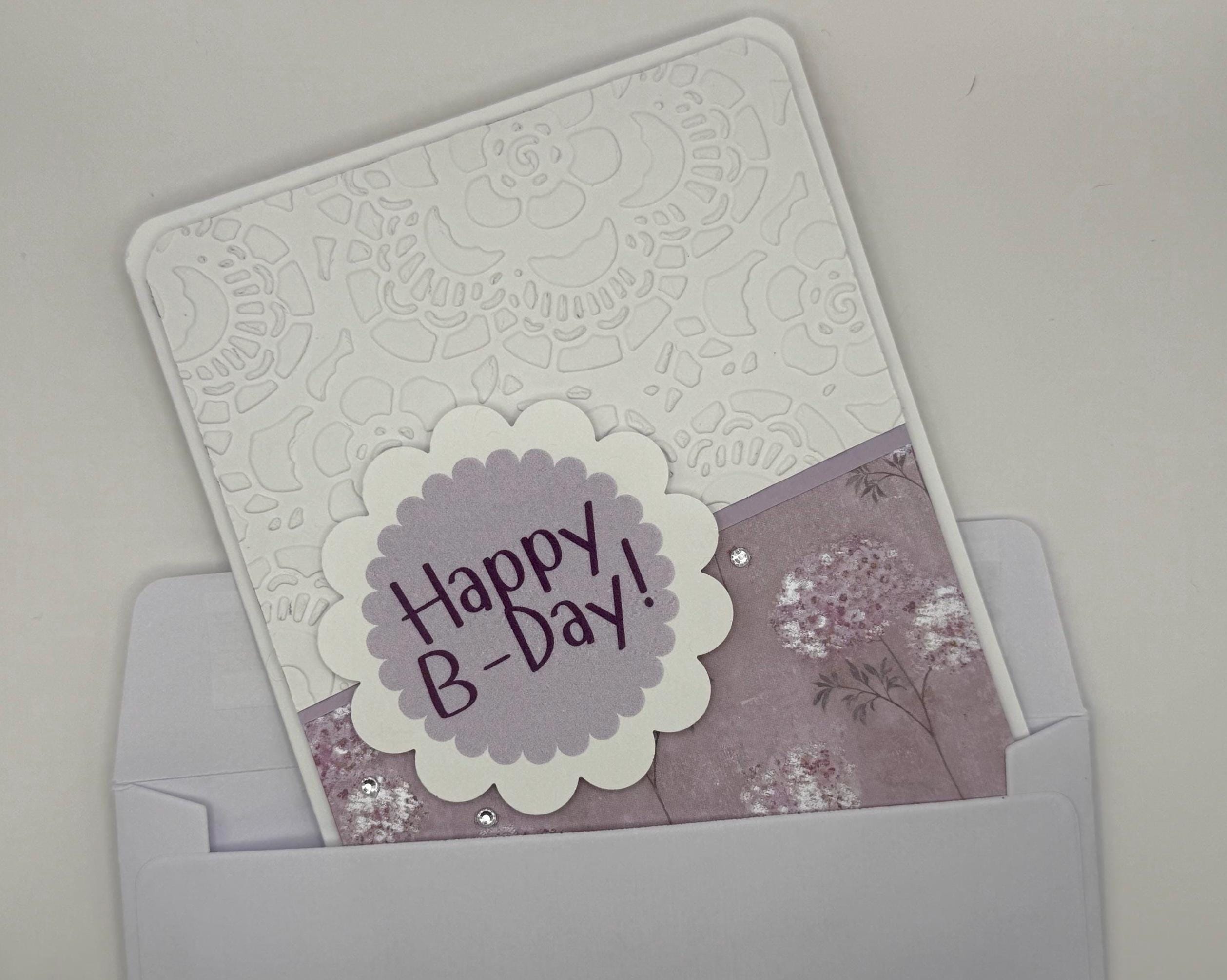 Happy Birthday! Lavender | Handmade Greeting Card