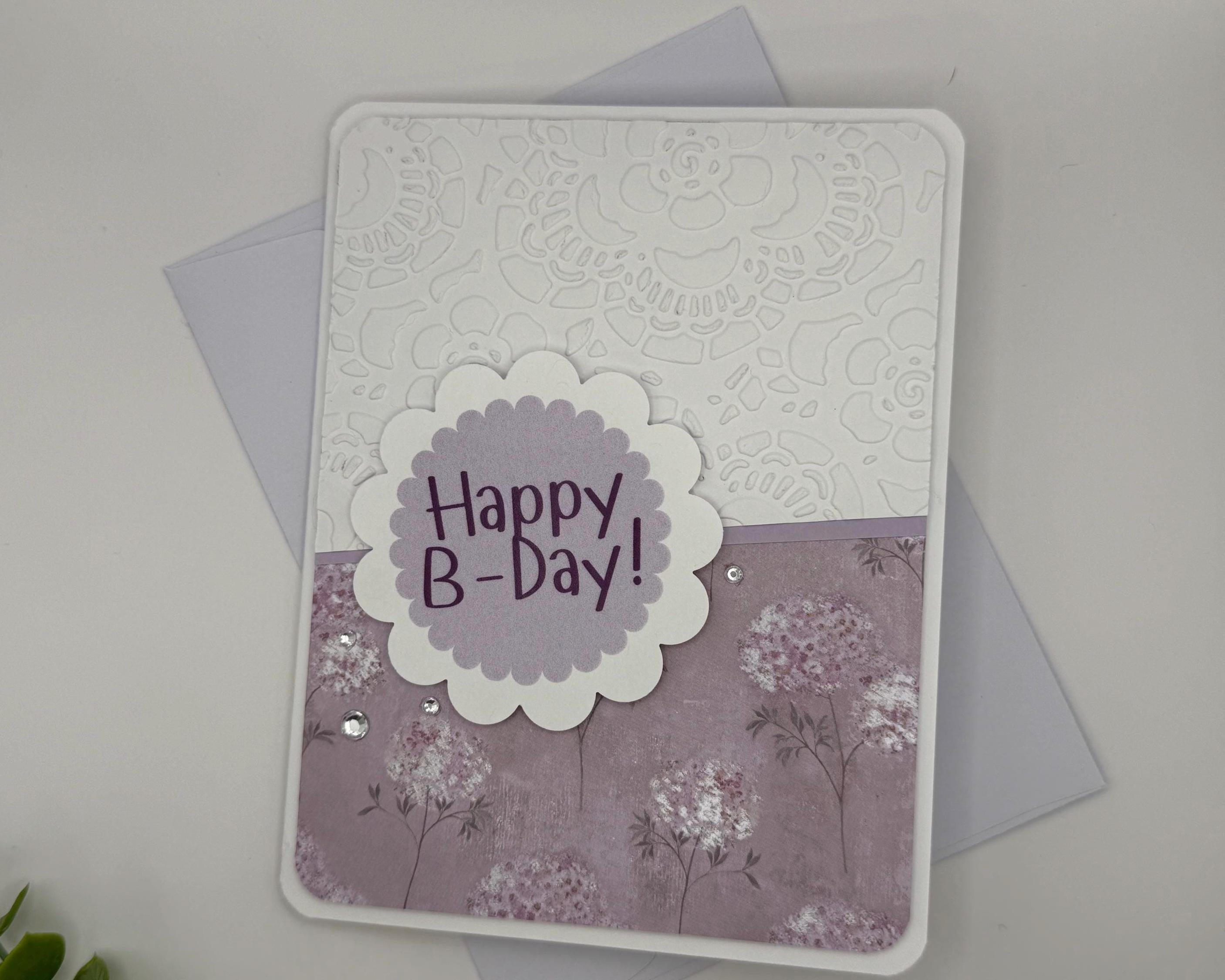 Happy Birthday! Lavender | Handmade Greeting Card
