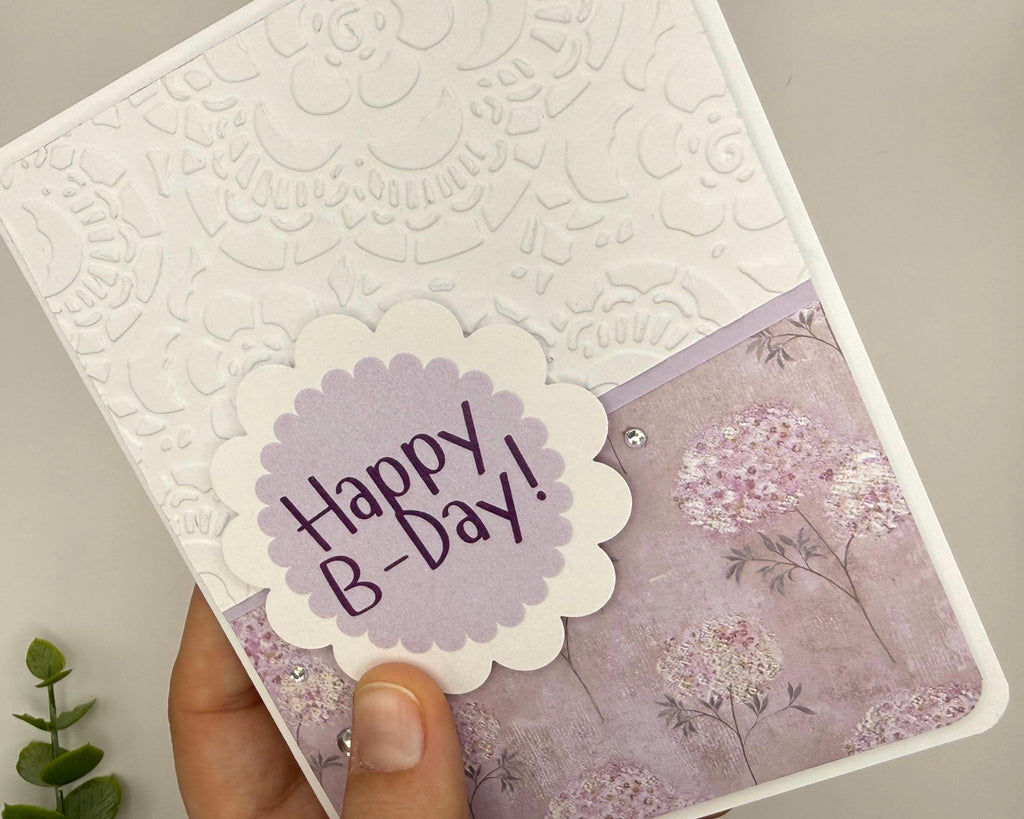 Happy Birthday! Lavender | Handmade Greeting Card