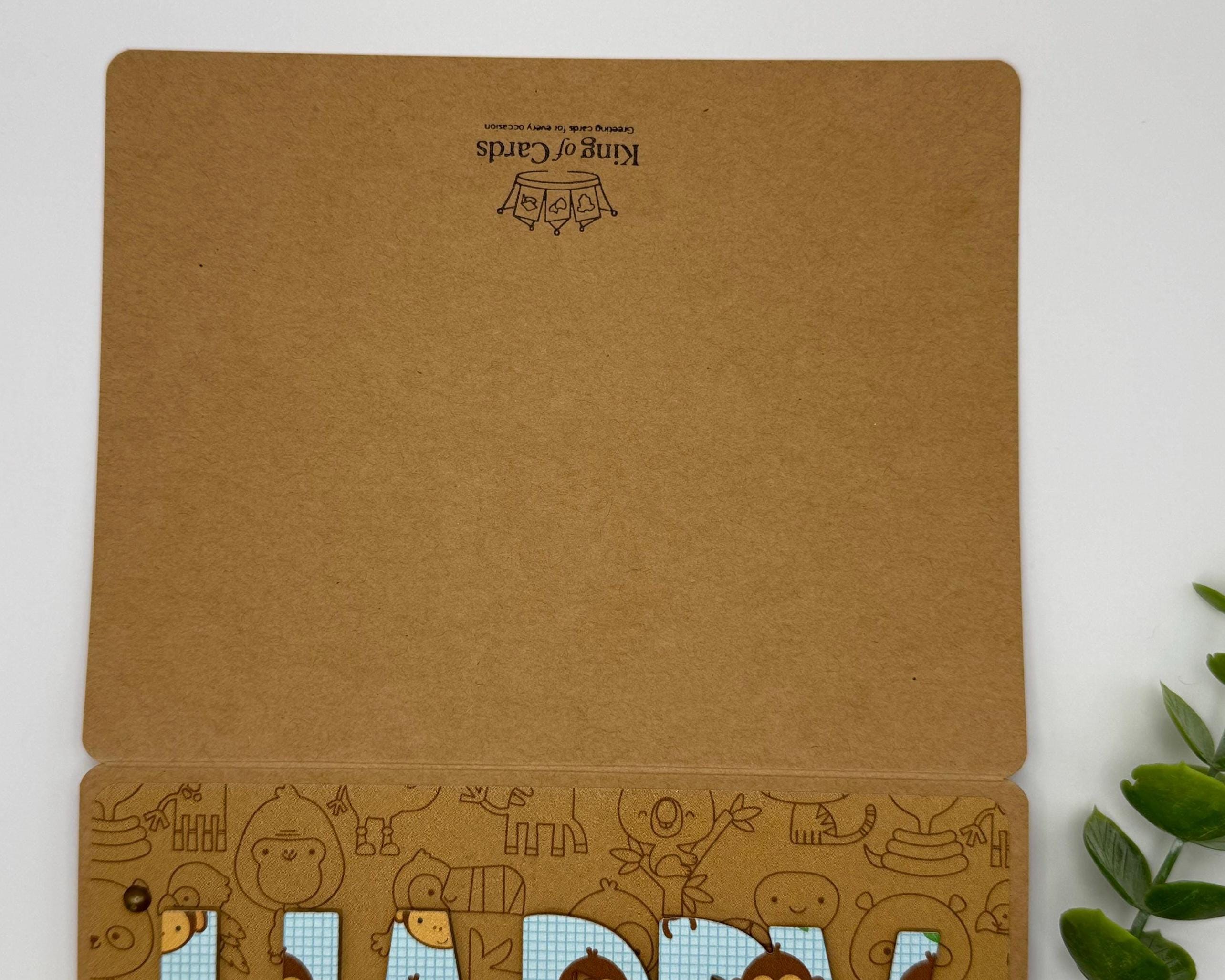 Handmade Monkey Birthday Card – A2 Jungle Animal Greeting Card with Kraft Envelope