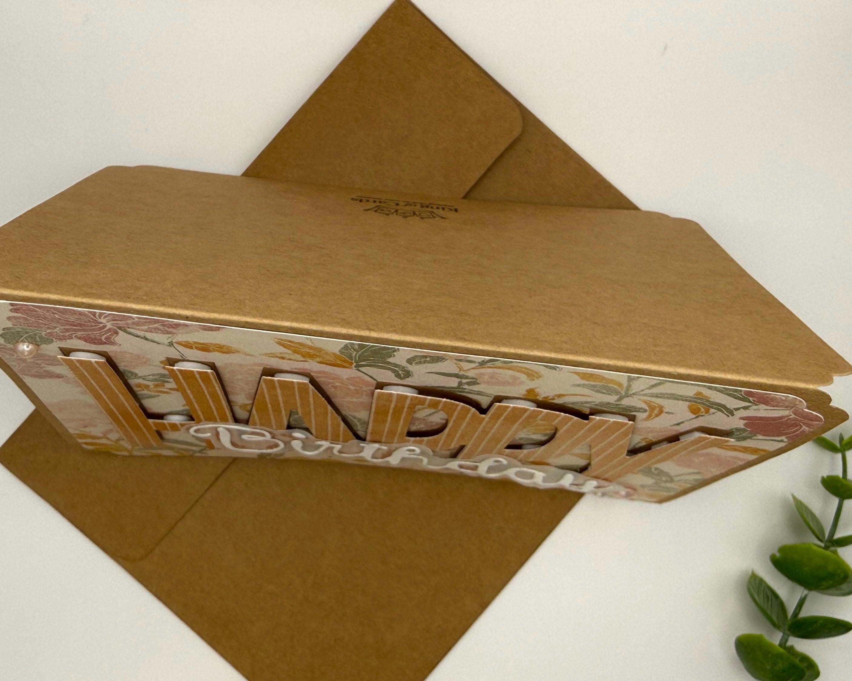Handmade Floral Birthday Card for Mom – Elegant Neutral Design with Pearls