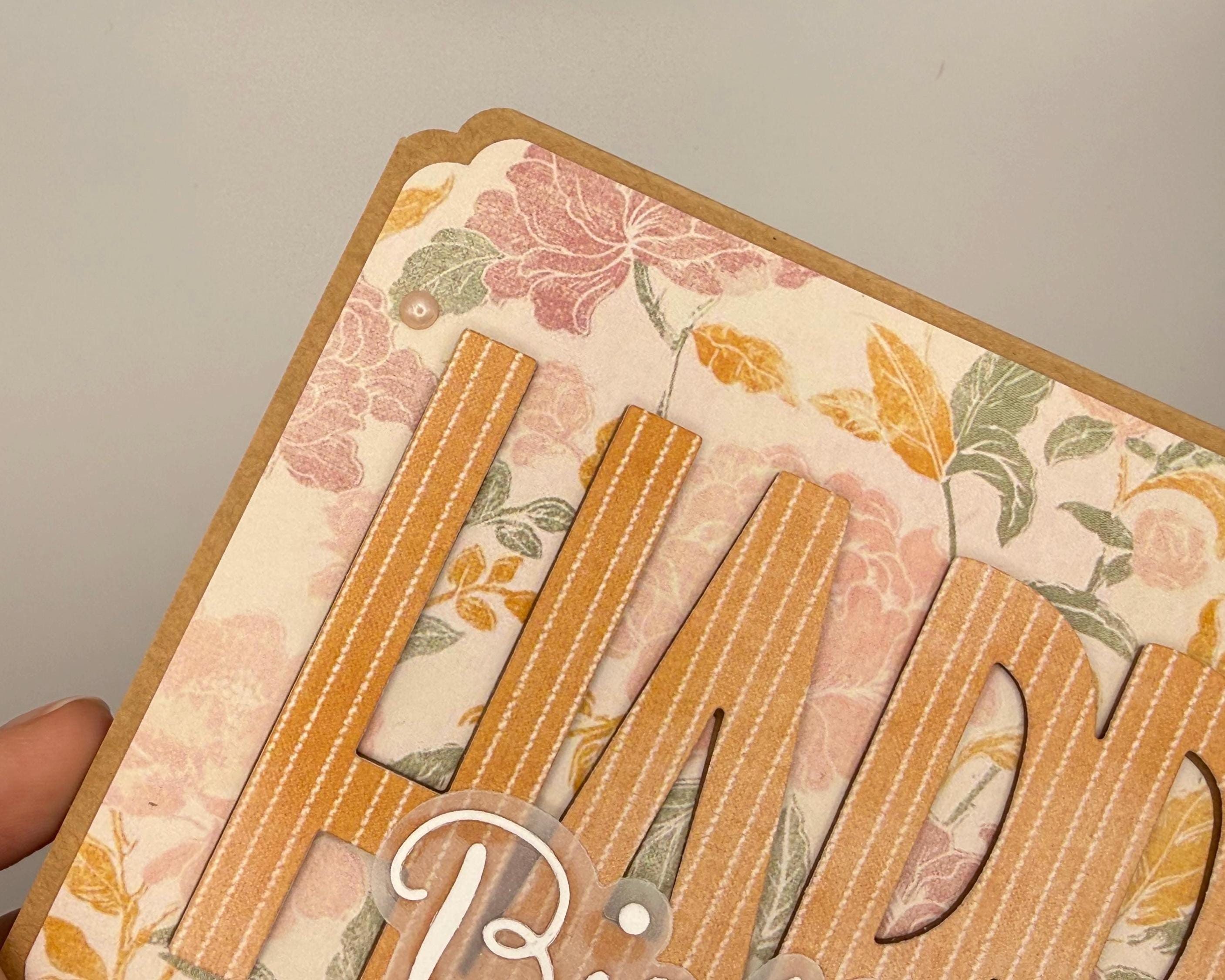 Handmade Floral Birthday Card for Mom – Elegant Neutral Design with Pearls