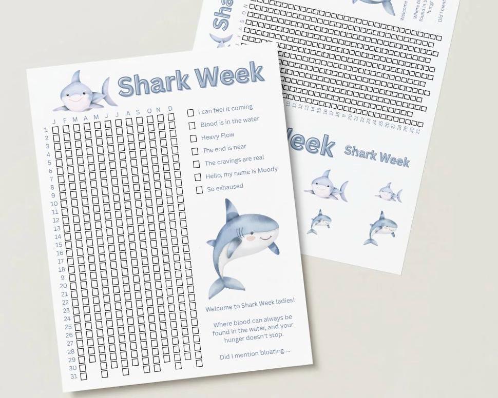 Shark Week Period Trackers | Female Health Tracker