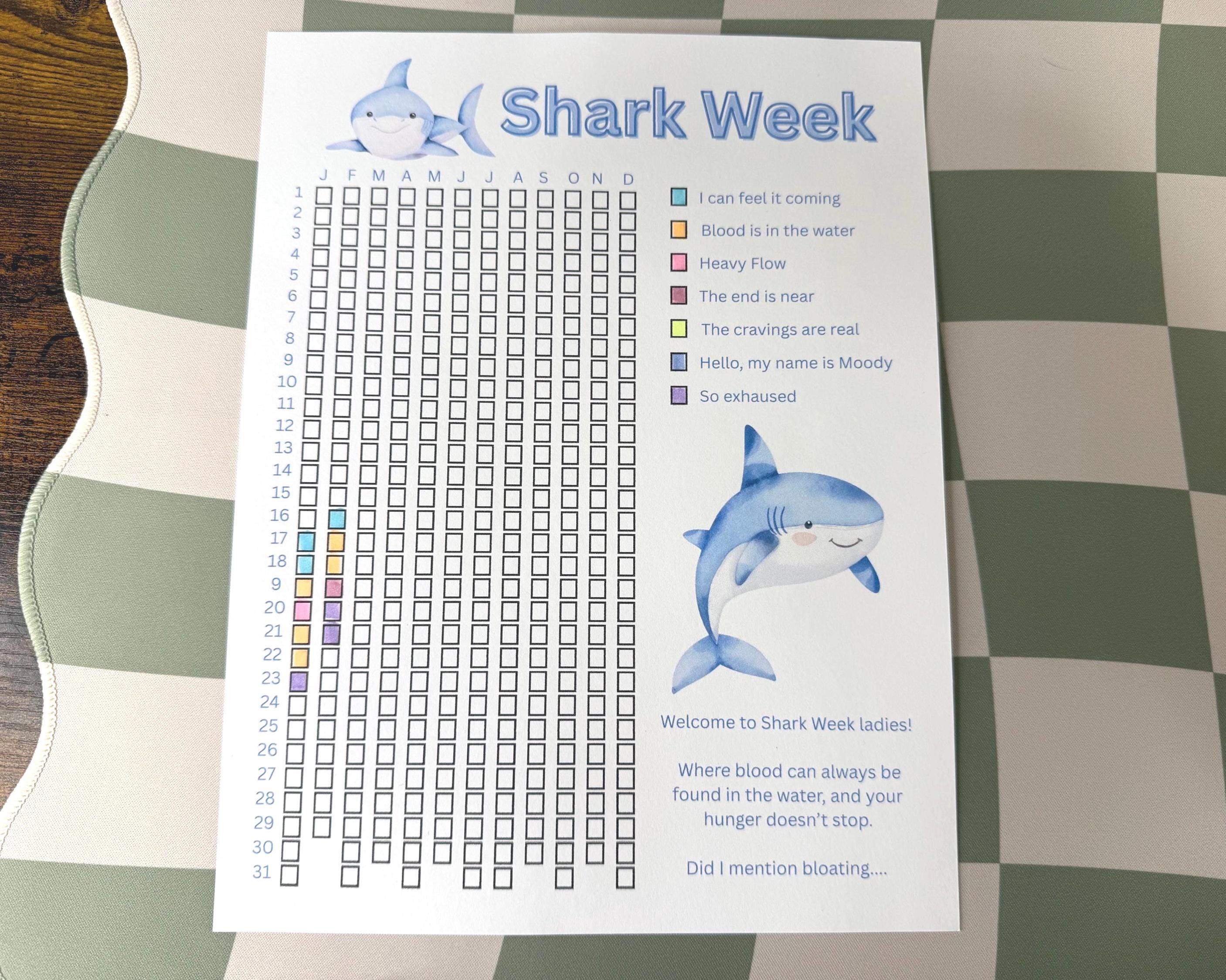 Shark Week Period Trackers | Female Health Tracker