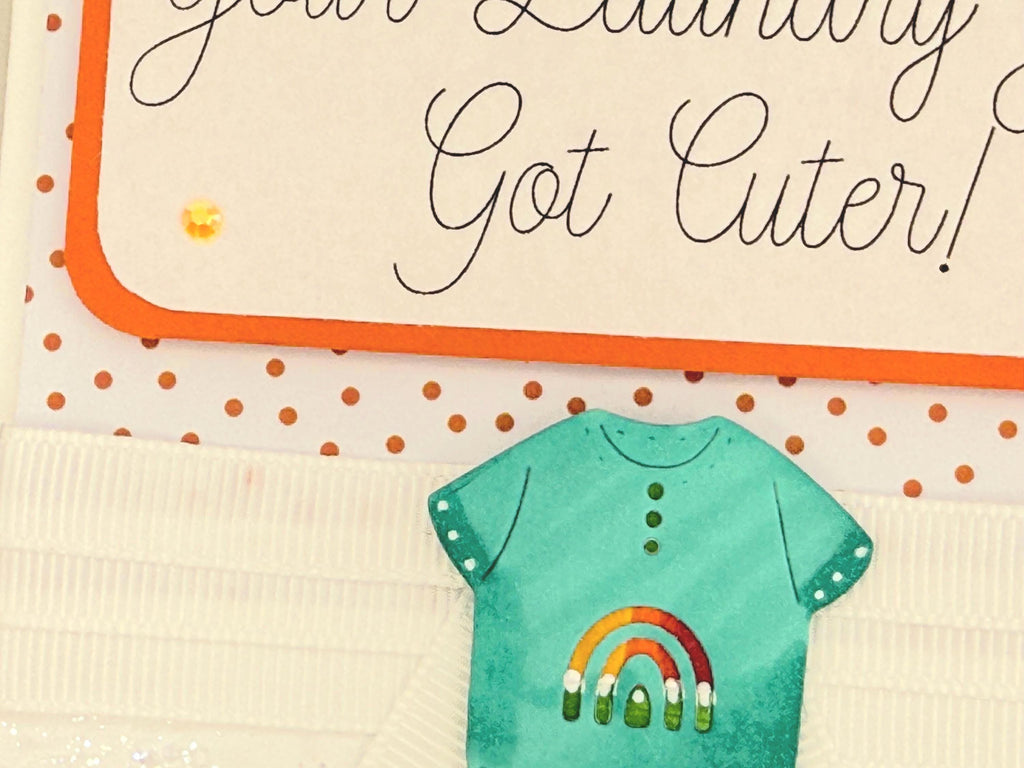 Baby Shower Greeting Card - Handmade - "Your Laundry Just Got Cuter!"