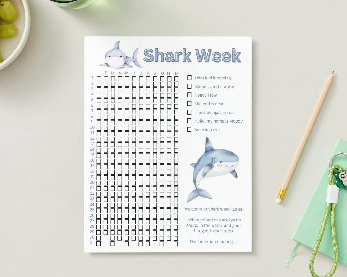 Shark Week Period Trackers | Female Health Tracker