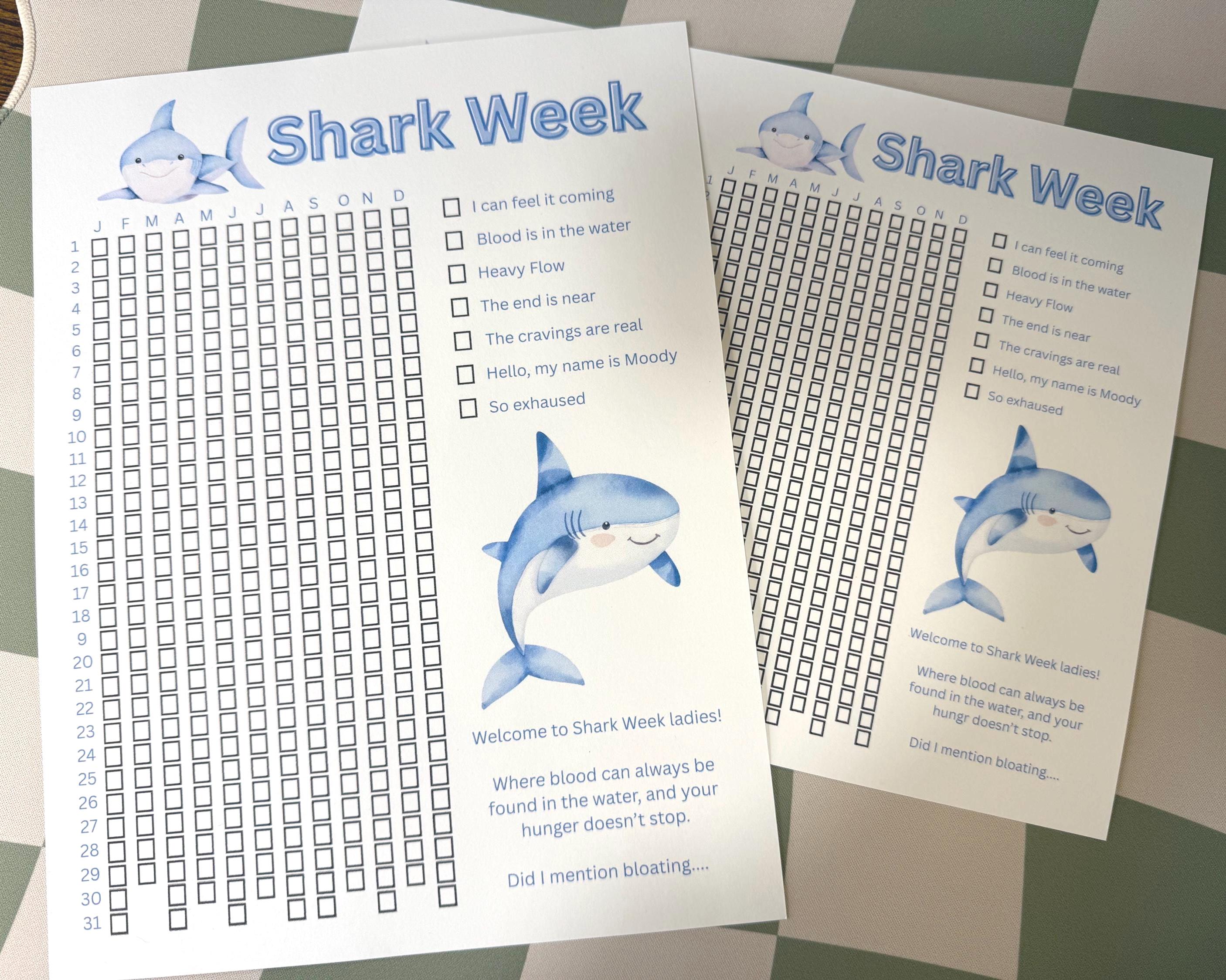 Shark Week Period Trackers | Female Health Tracker