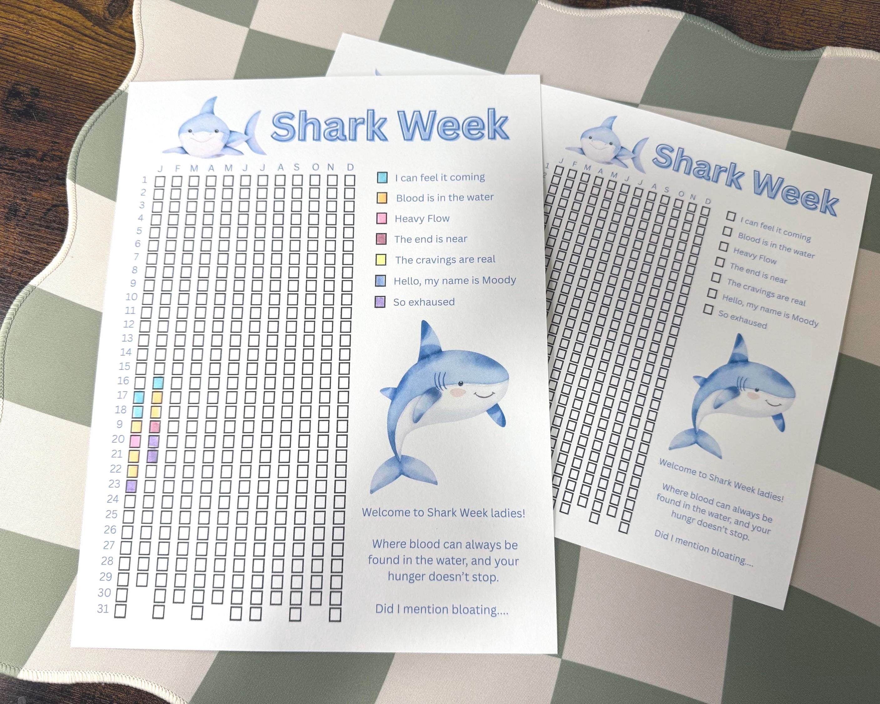 Shark Week Period Trackers | Female Health Tracker