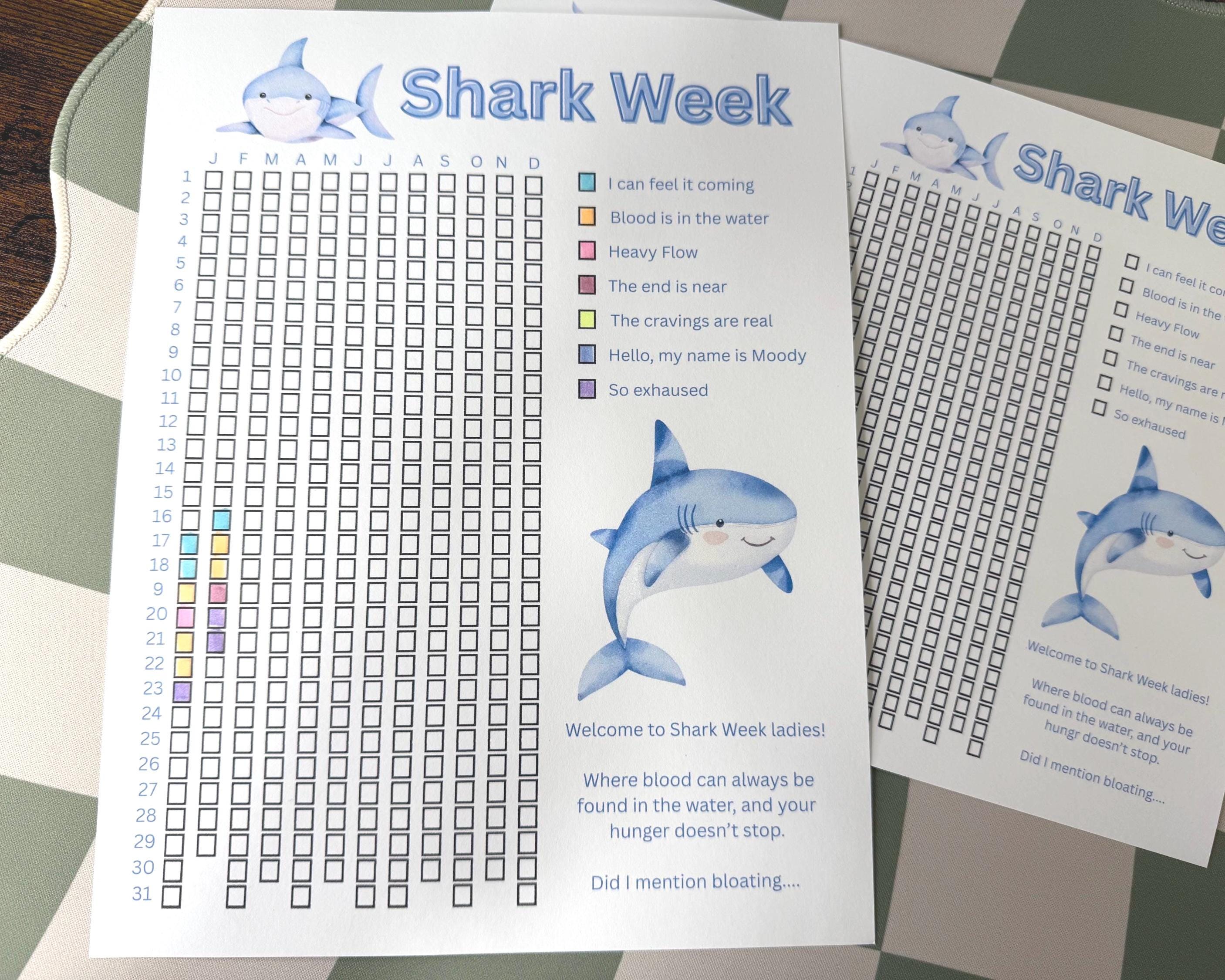 Shark Week Period Trackers | Female Health Tracker