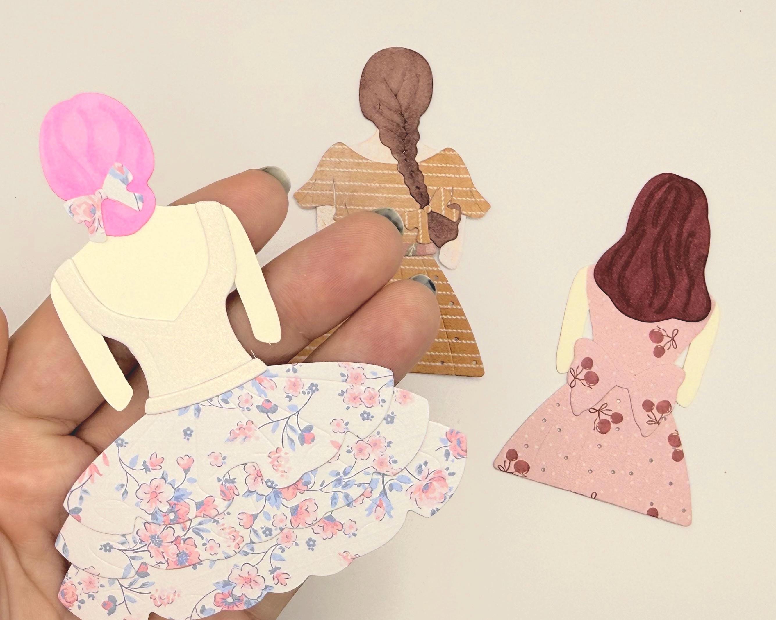 Custom Paper Women Set of 3 | Handmade Die Cut Figures | Scrapbooking, Cards & Paper Crafts
