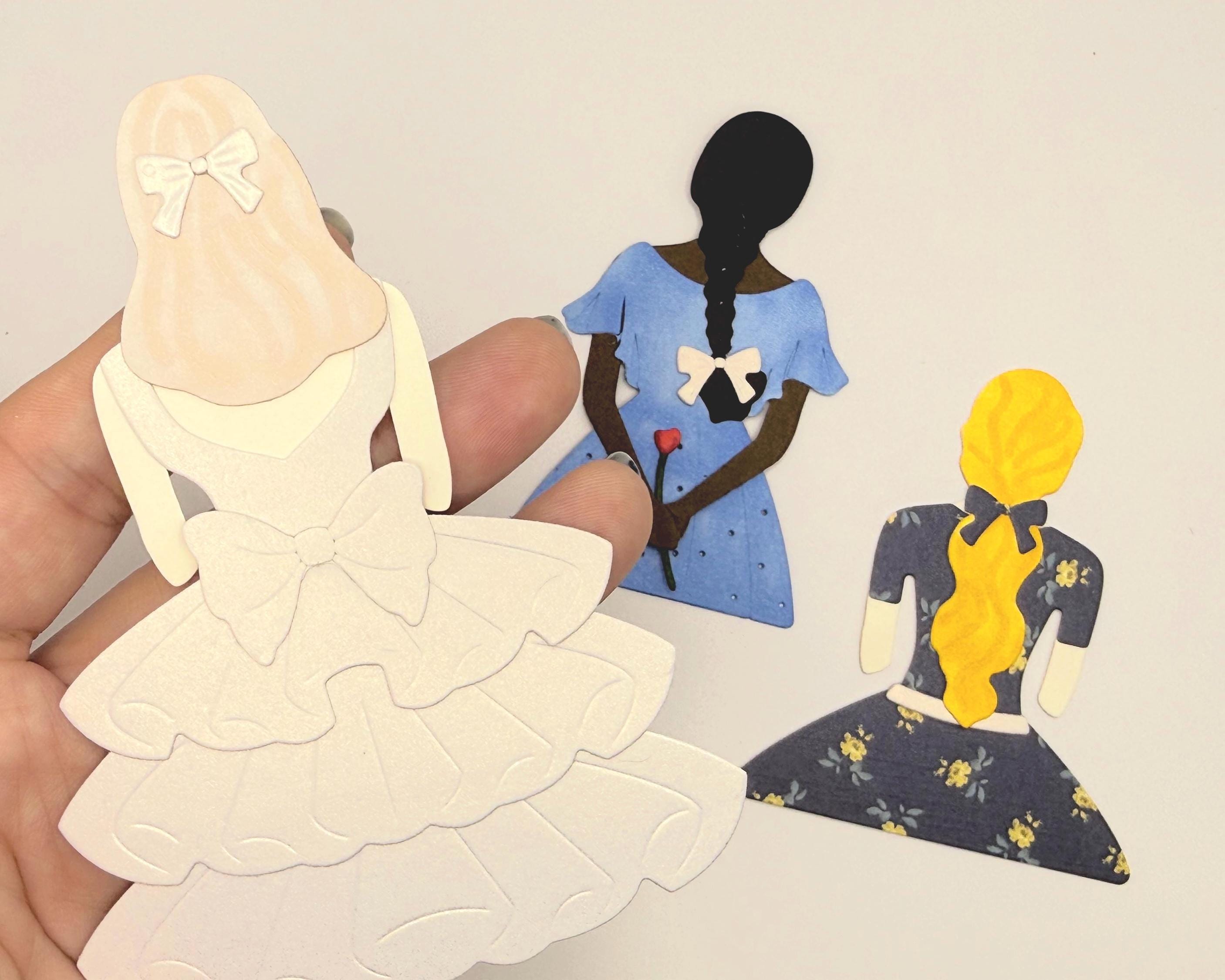 Custom Paper Women Set of 3 | Handmade Die Cut Figures | Scrapbooking, Cards & Paper Crafts