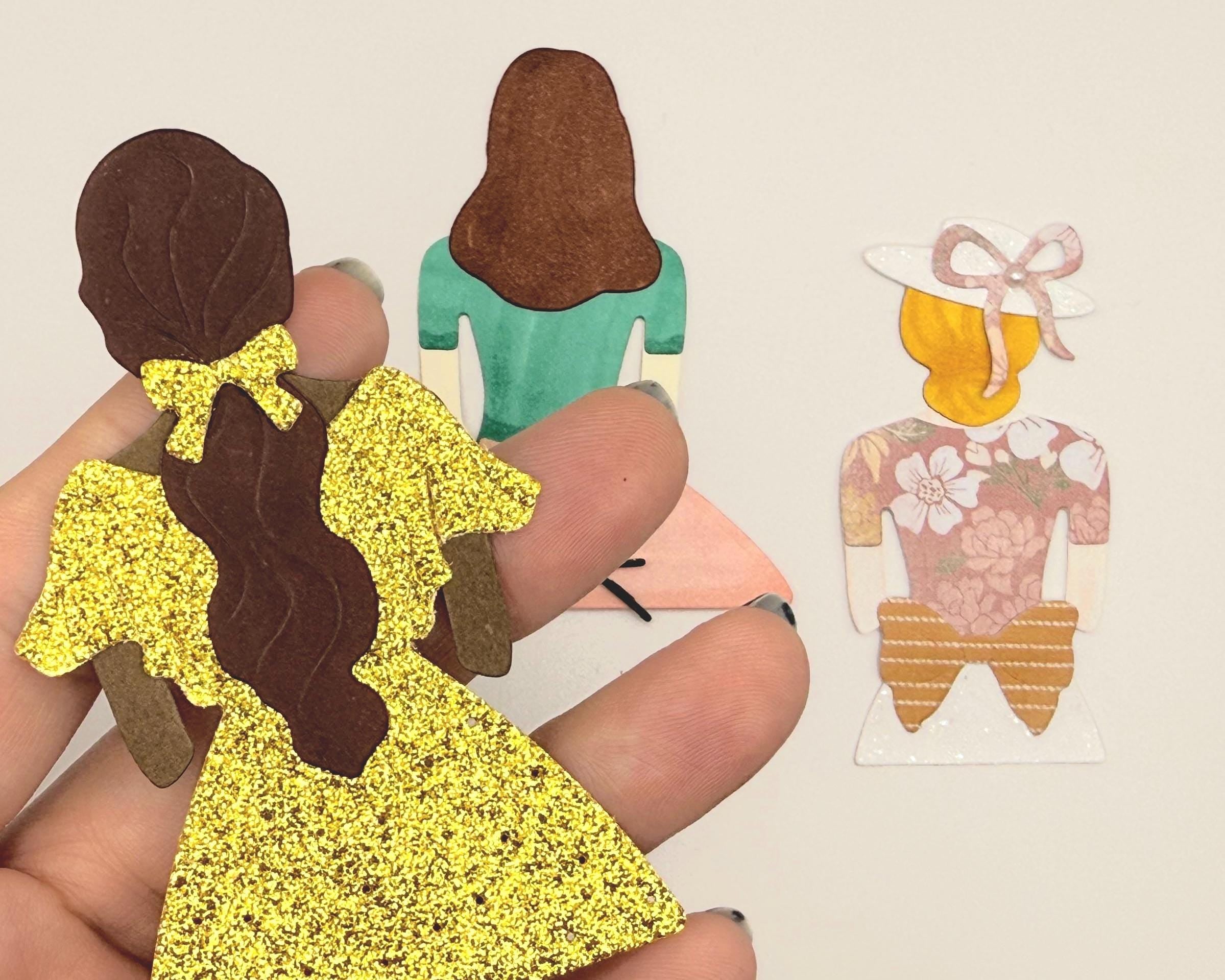 Custom Paper Women Set of 3 | Handmade Die Cut Figures | Scrapbooking, Cards & Paper Crafts