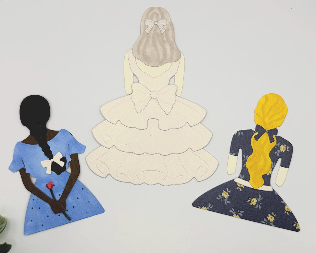 Custom Paper Women Set of 3 | Handmade Die Cut Figures | Scrapbooking, Cards & Paper Crafts