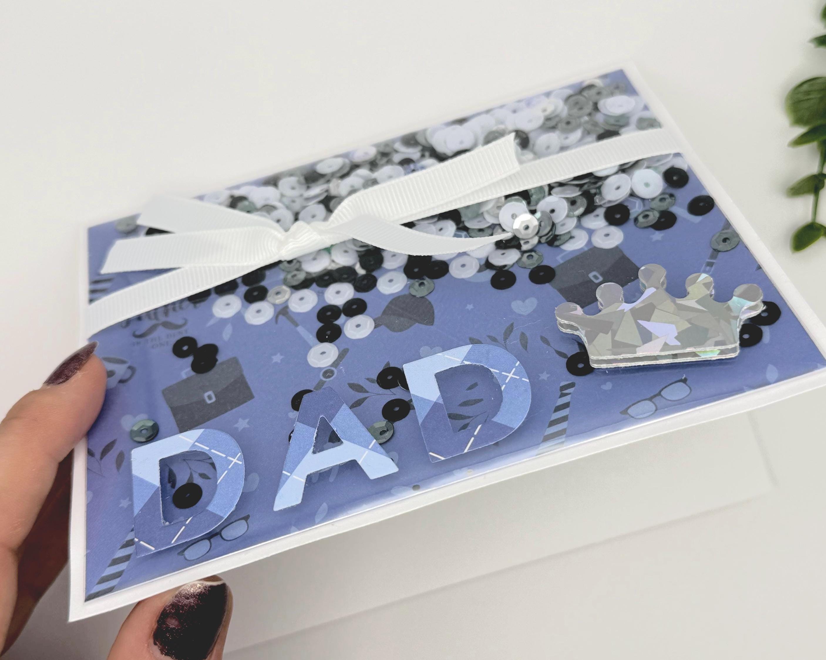 Happy Dad Day Shaker Card | Blue Handmade Father's Day Card
