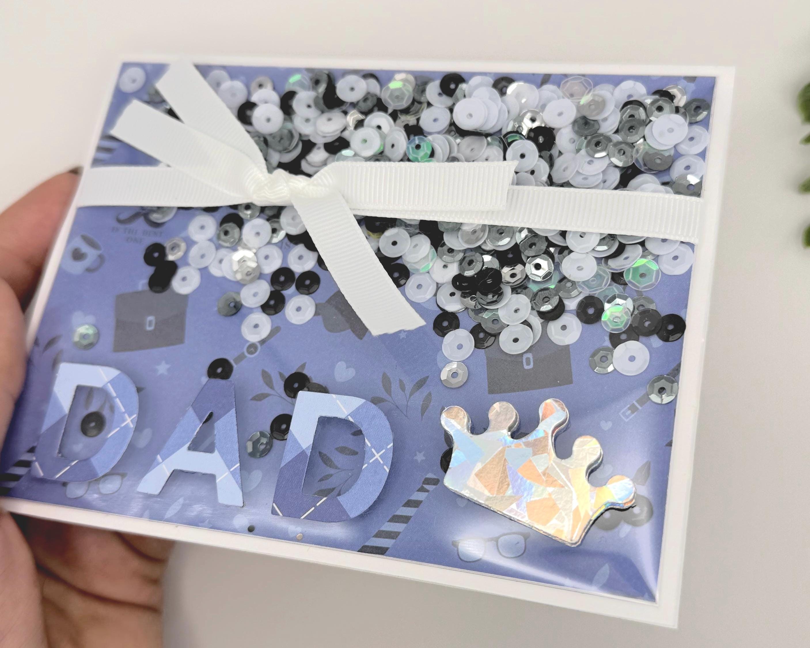 Happy Dad Day Shaker Card | Blue Handmade Father's Day Card
