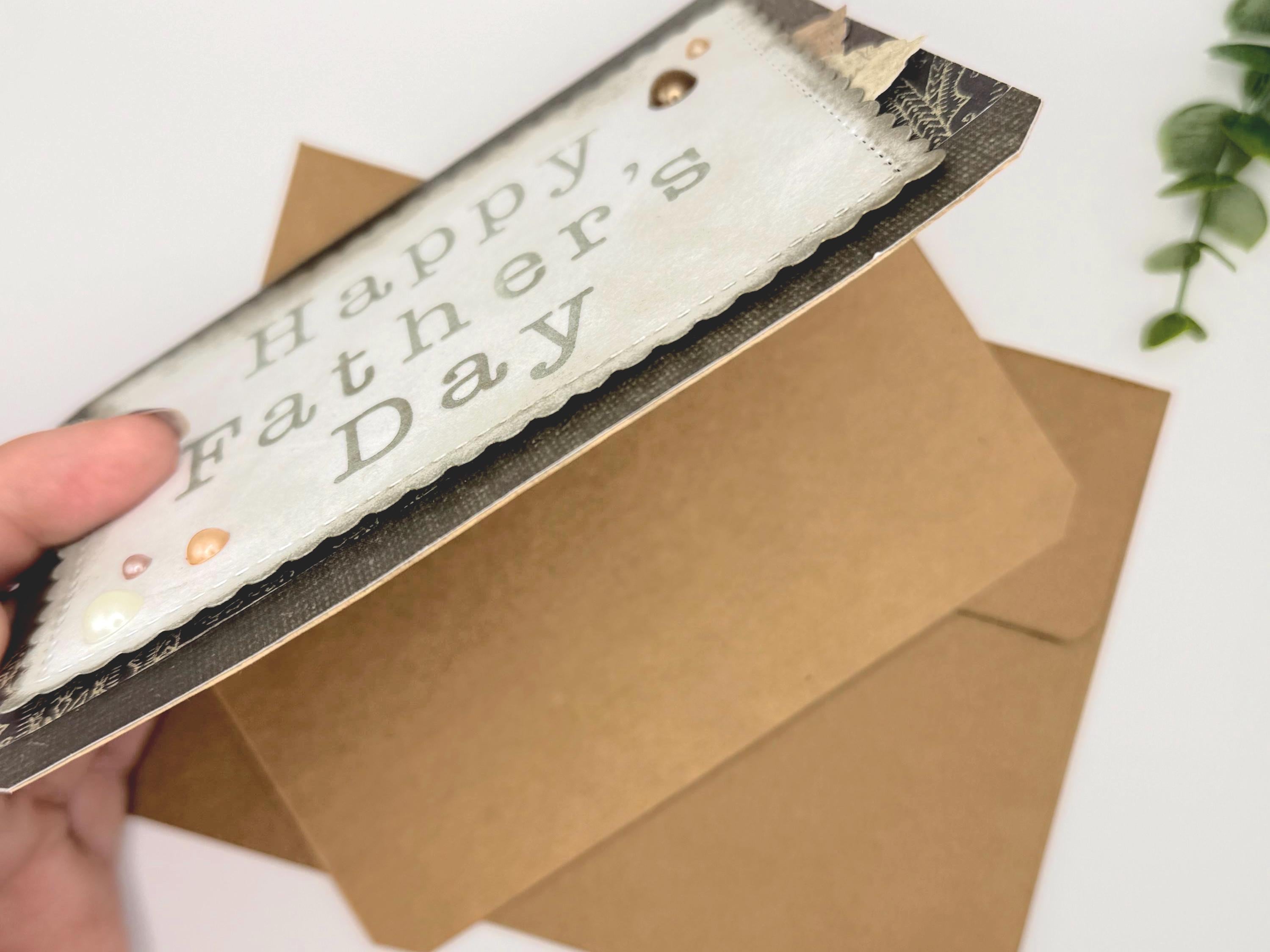 Handmade Father’s Day Card for Dad – Rustic Masculine Father’s Day Card, Neutral Brown Greeting Card