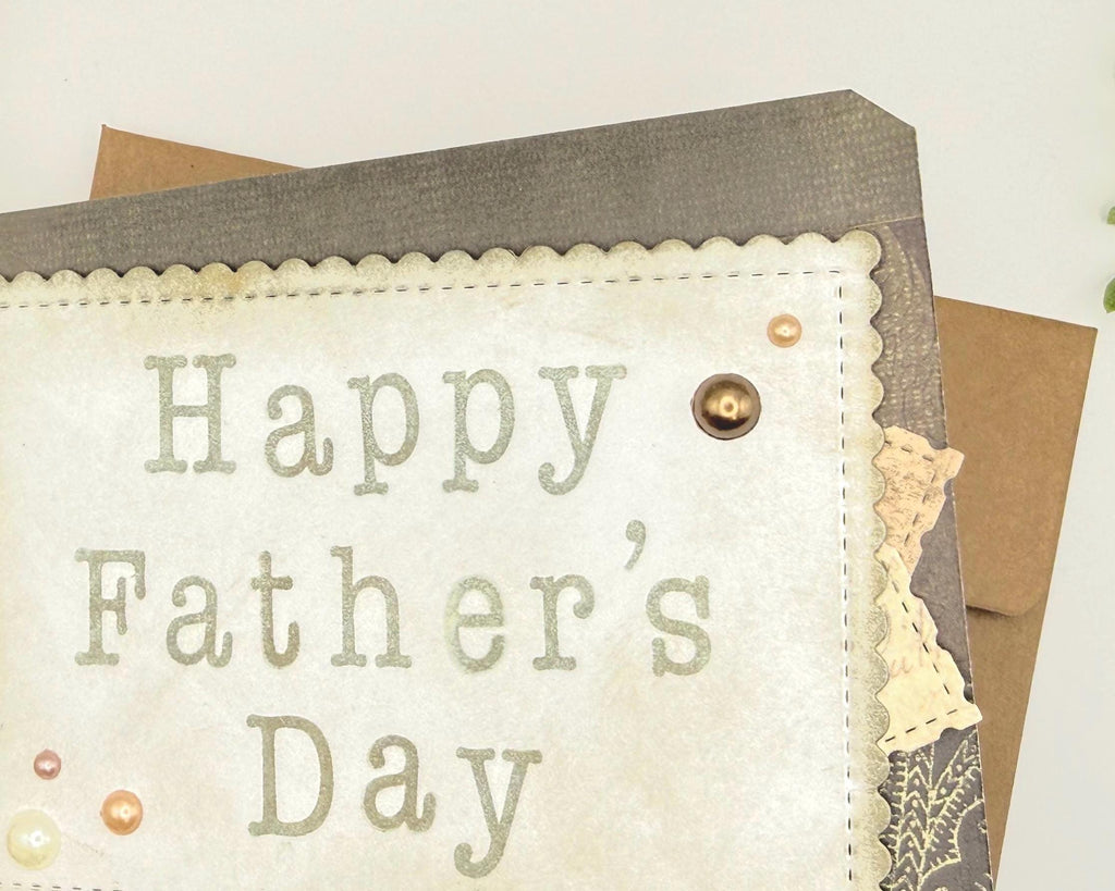 Handmade Father’s Day Card for Dad – Rustic Masculine Father’s Day Card, Neutral Brown Greeting Card