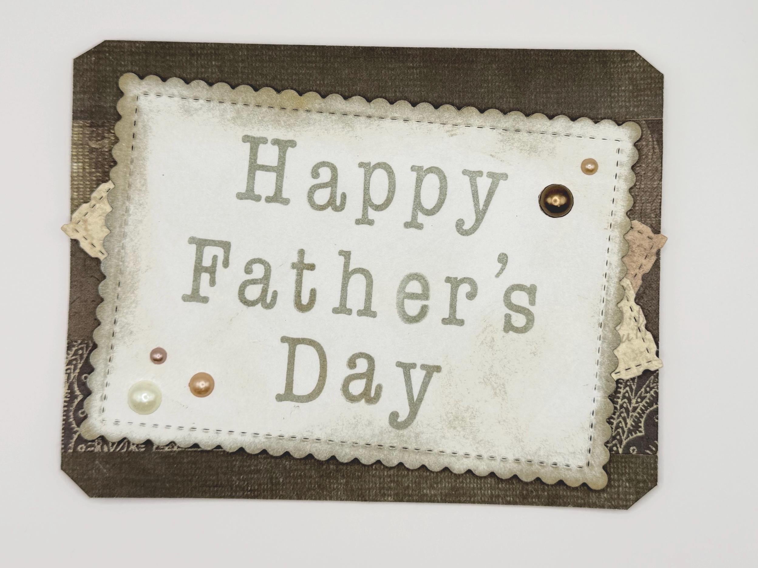 Handmade Father’s Day Card for Dad – Rustic Masculine Father’s Day Card, Neutral Brown Greeting Card