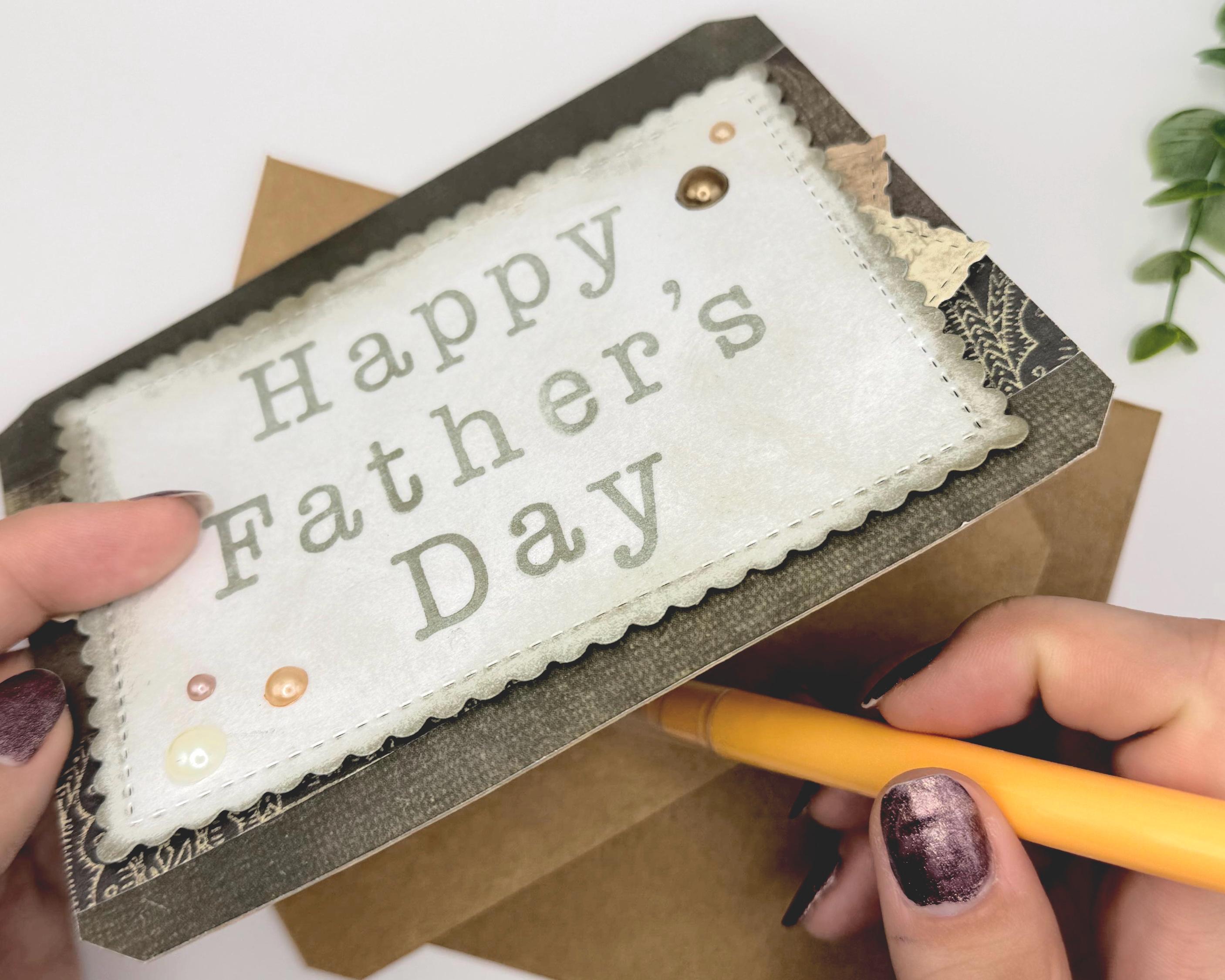 Handmade Father’s Day Card for Dad – Rustic Masculine Father’s Day Card, Neutral Brown Greeting Card