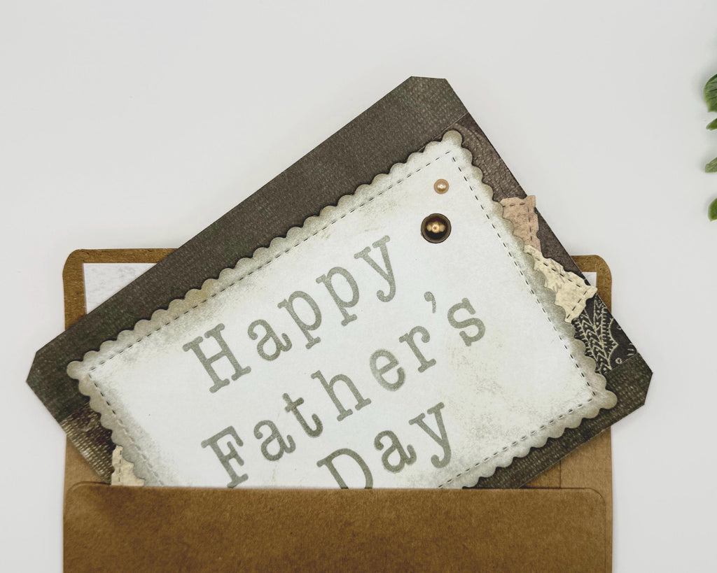 Handmade Father’s Day Card for Dad – Rustic Masculine Father’s Day Card, Neutral Brown Greeting Card