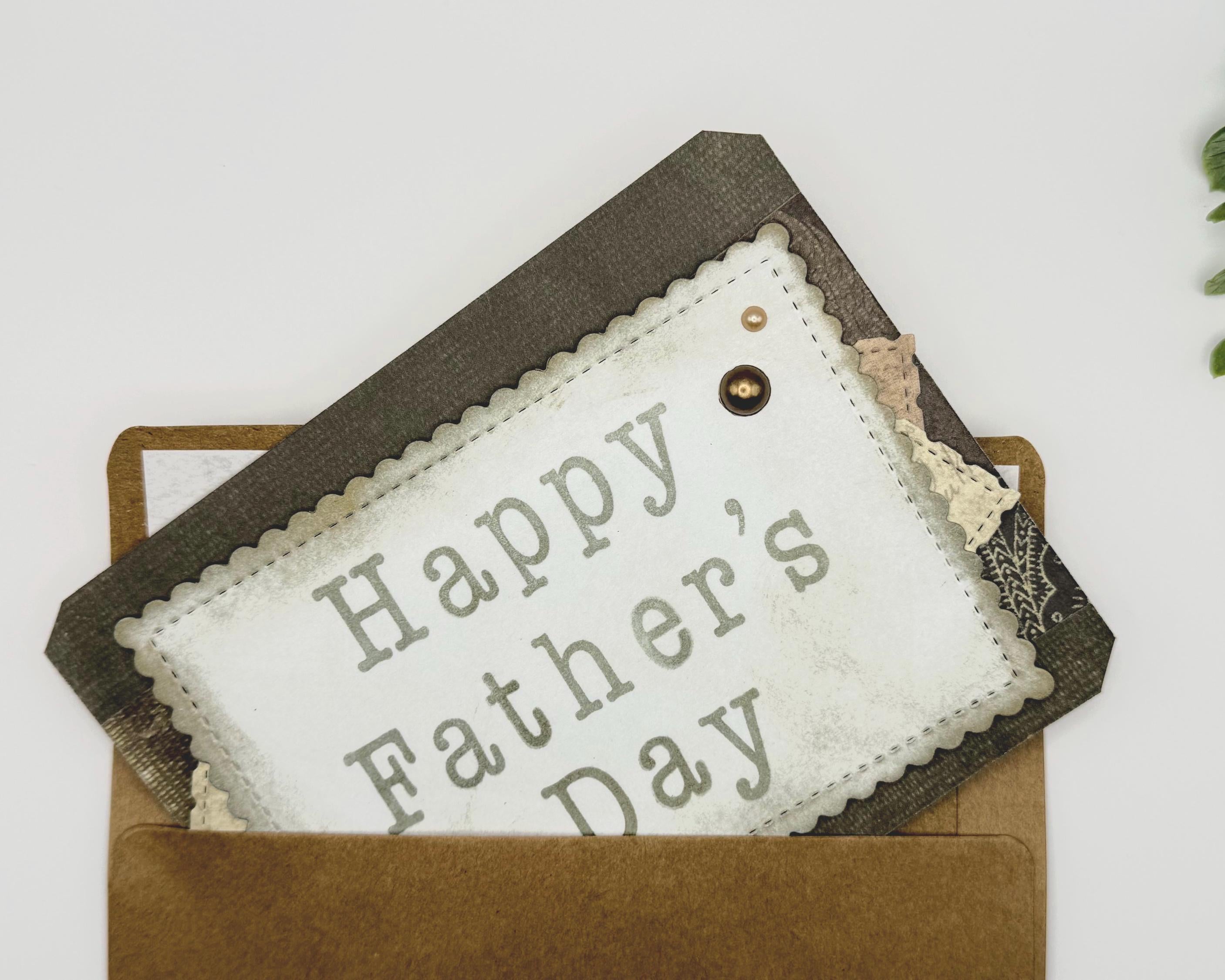 Handmade Father’s Day Card for Dad – Rustic Masculine Father’s Day Card, Neutral Brown Greeting Card
