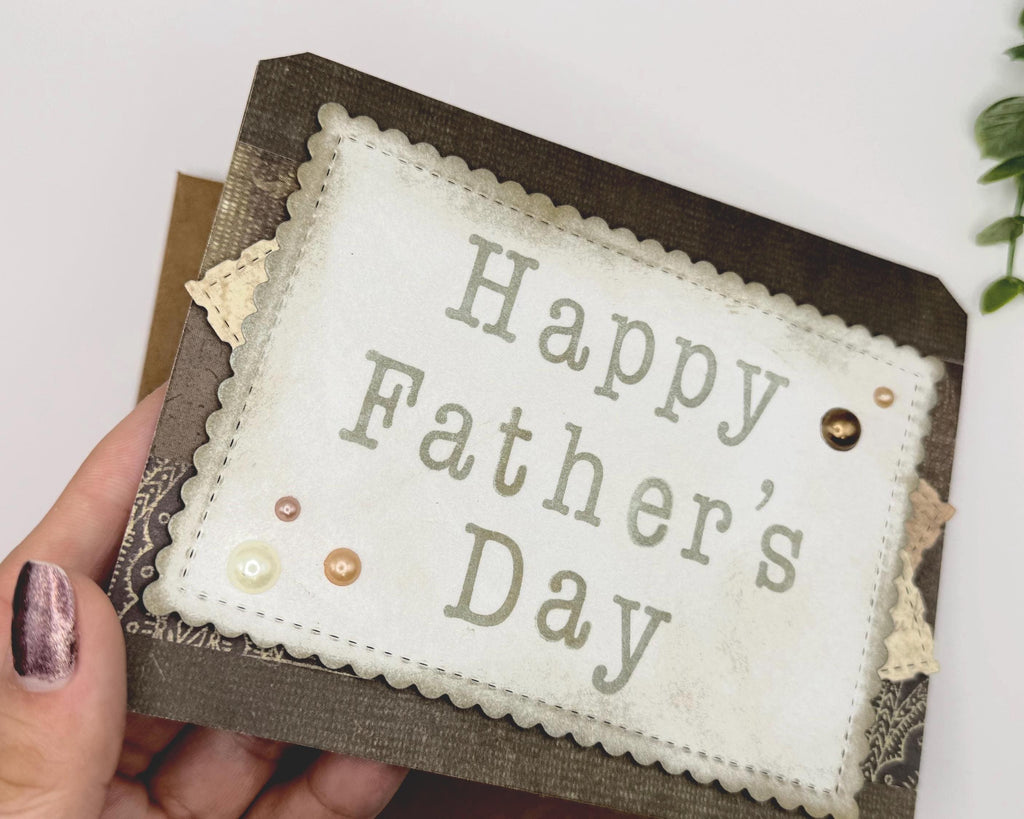 Handmade Father’s Day Card for Dad – Rustic Masculine Father’s Day Card, Neutral Brown Greeting Card