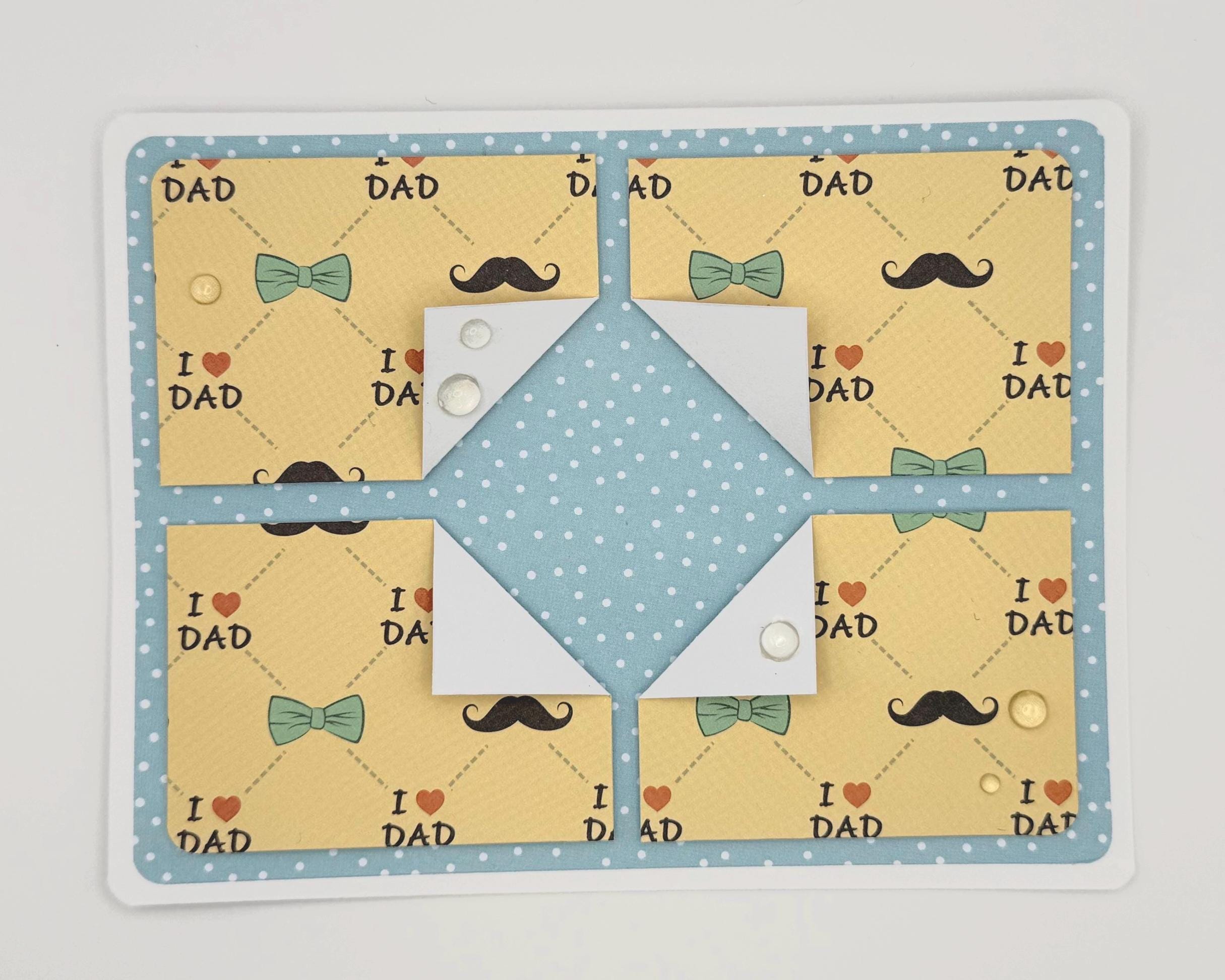 Handmade Father’s Day Card – “I Love Dad” Pattern | A2 Greeting Card with Envelope