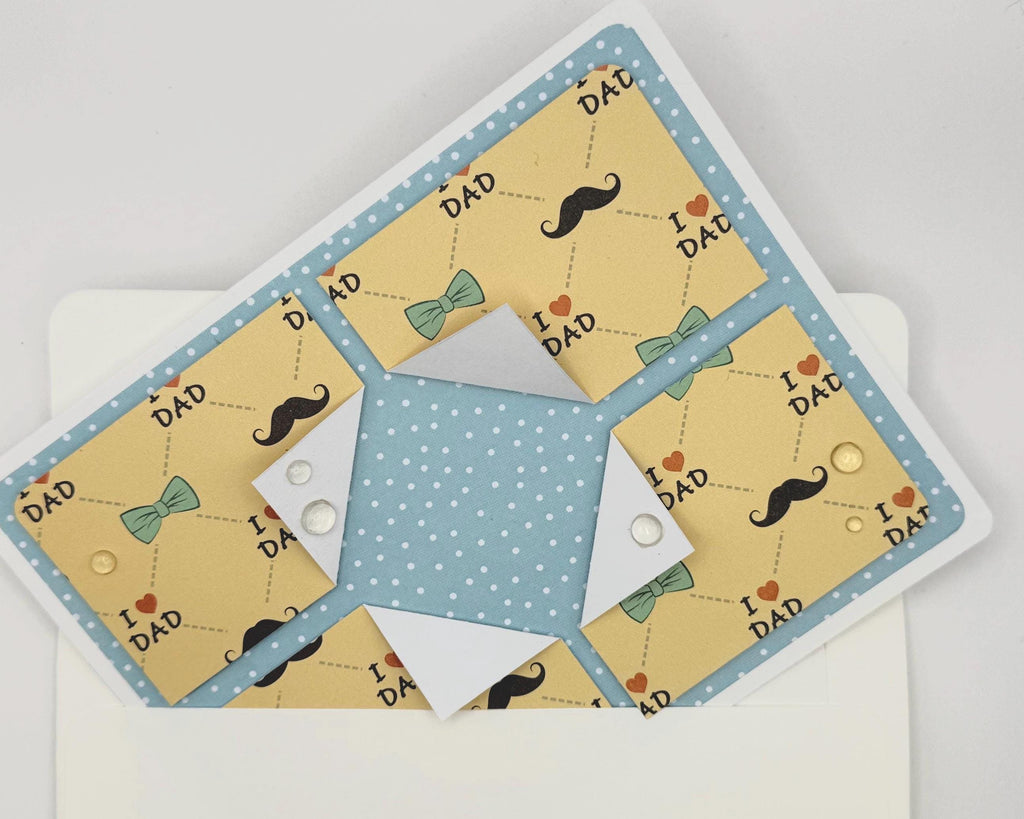 Handmade Father’s Day Card – “I Love Dad” Pattern | A2 Greeting Card with Envelope