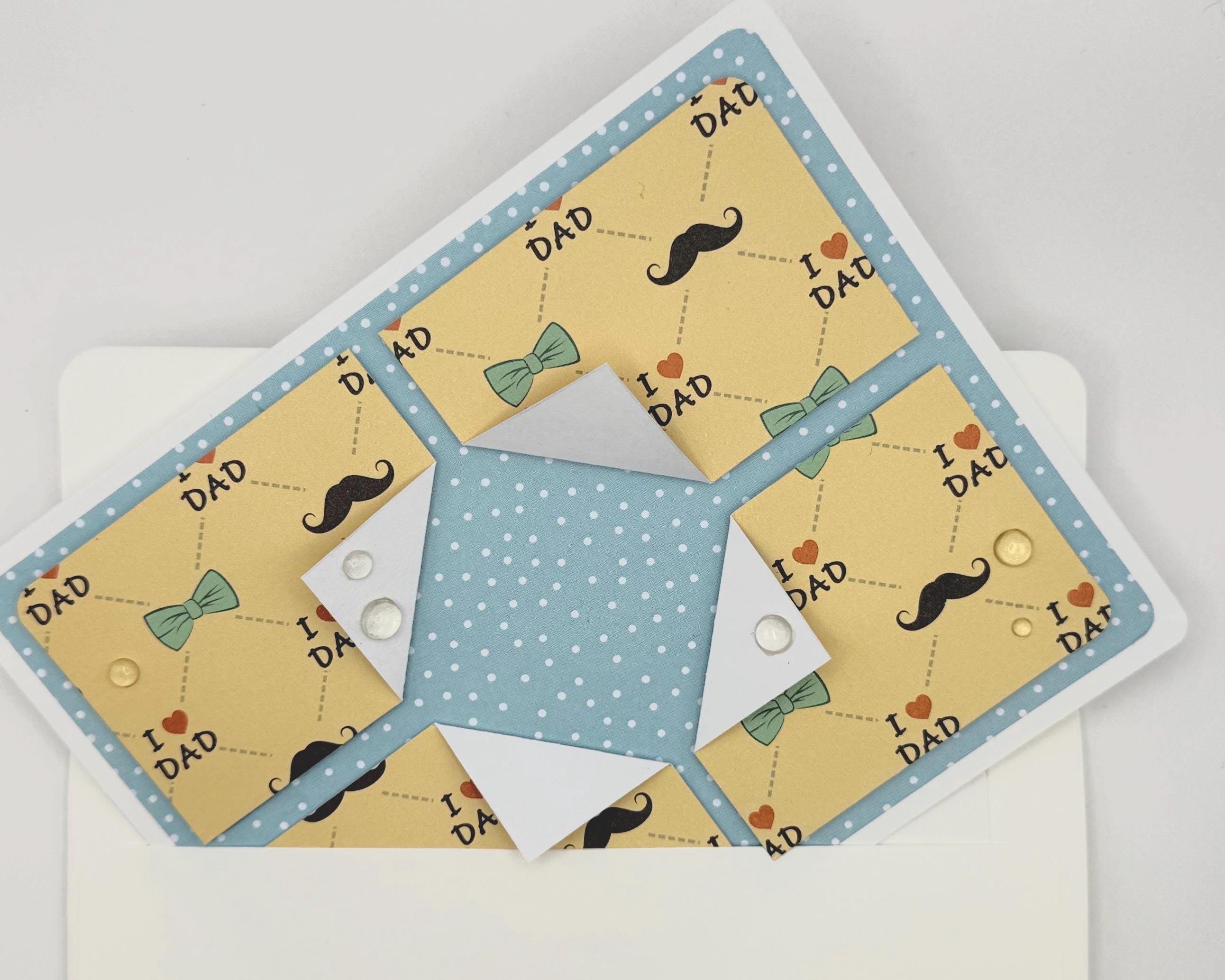 Handmade Father’s Day Card – “I Love Dad” Pattern | A2 Greeting Card with Envelope