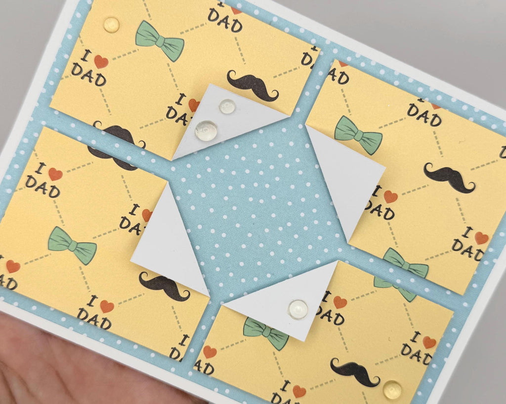 Handmade Father’s Day Card – “I Love Dad” Pattern | A2 Greeting Card with Envelope