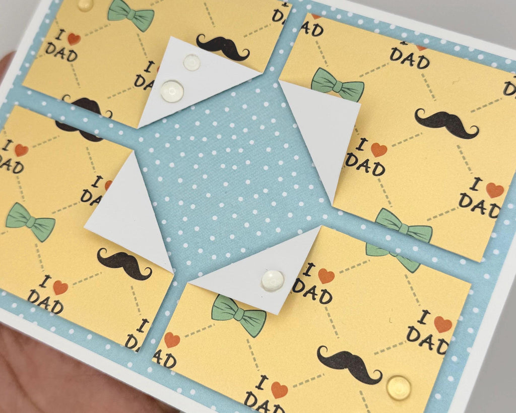 Handmade Father’s Day Card – “I Love Dad” Pattern | A2 Greeting Card with Envelope