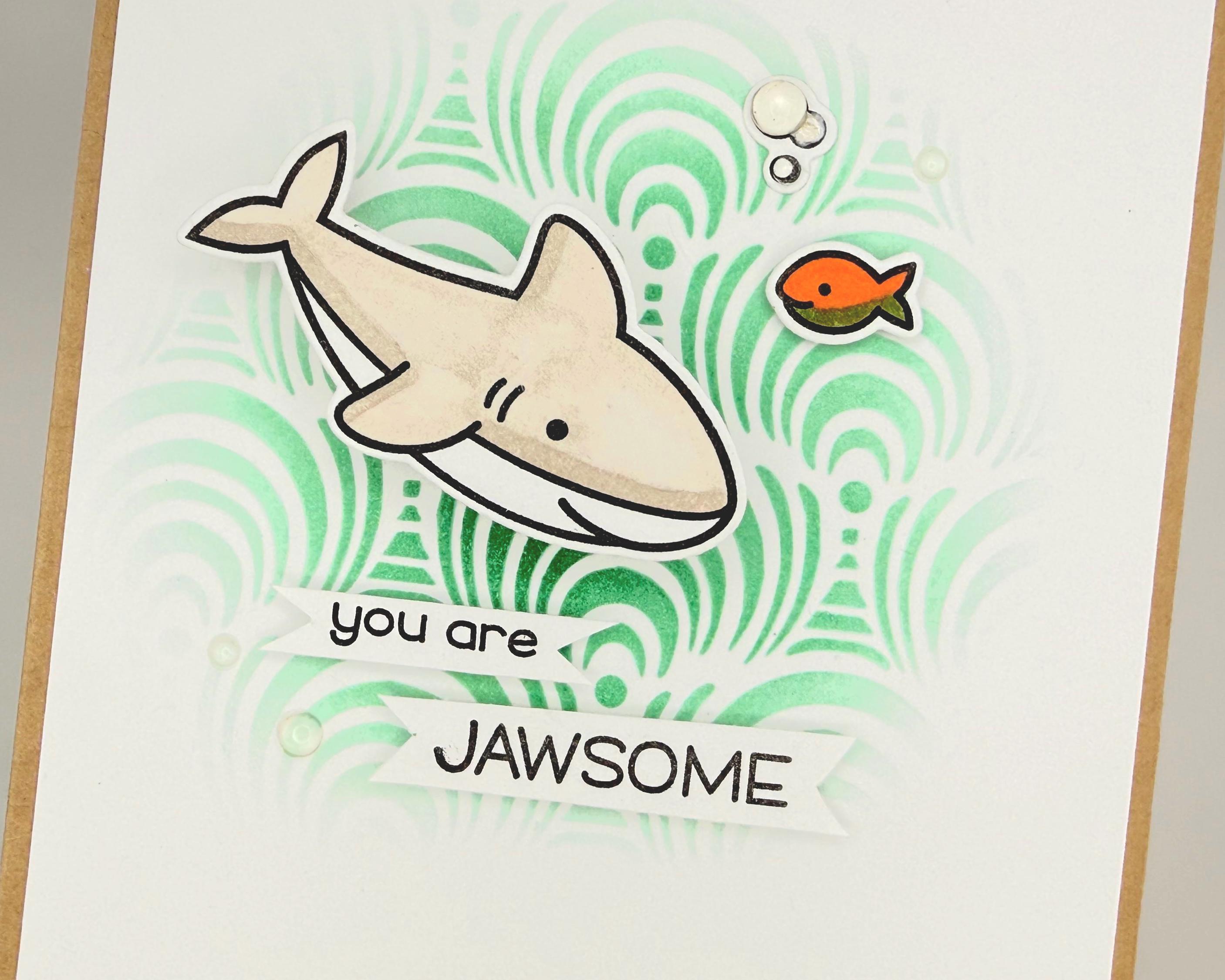 You Are Jawsome – Handmade Thinking of You Shark Shaker Card
