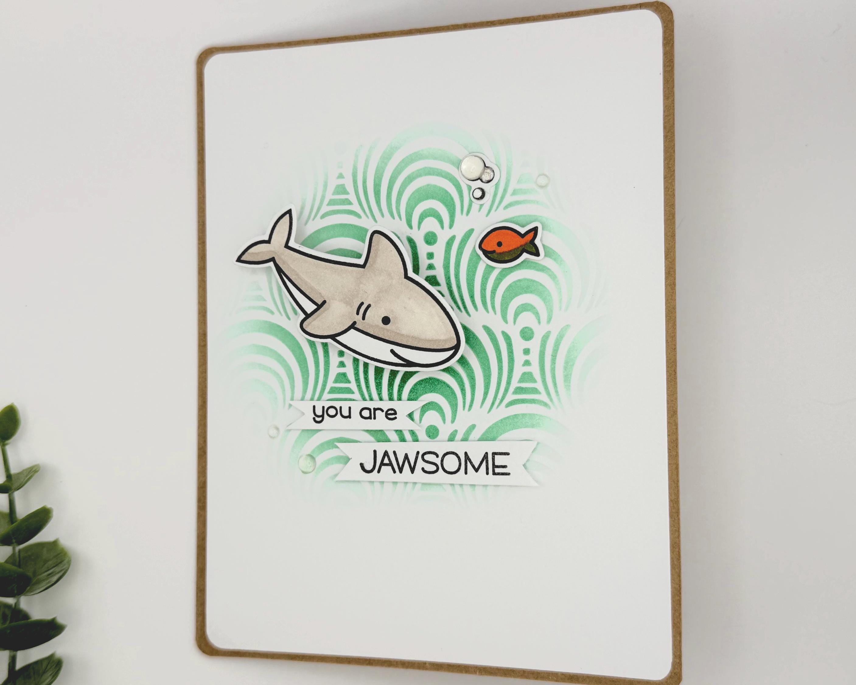 You Are Jawsome – Handmade Thinking of You Shark Shaker Card