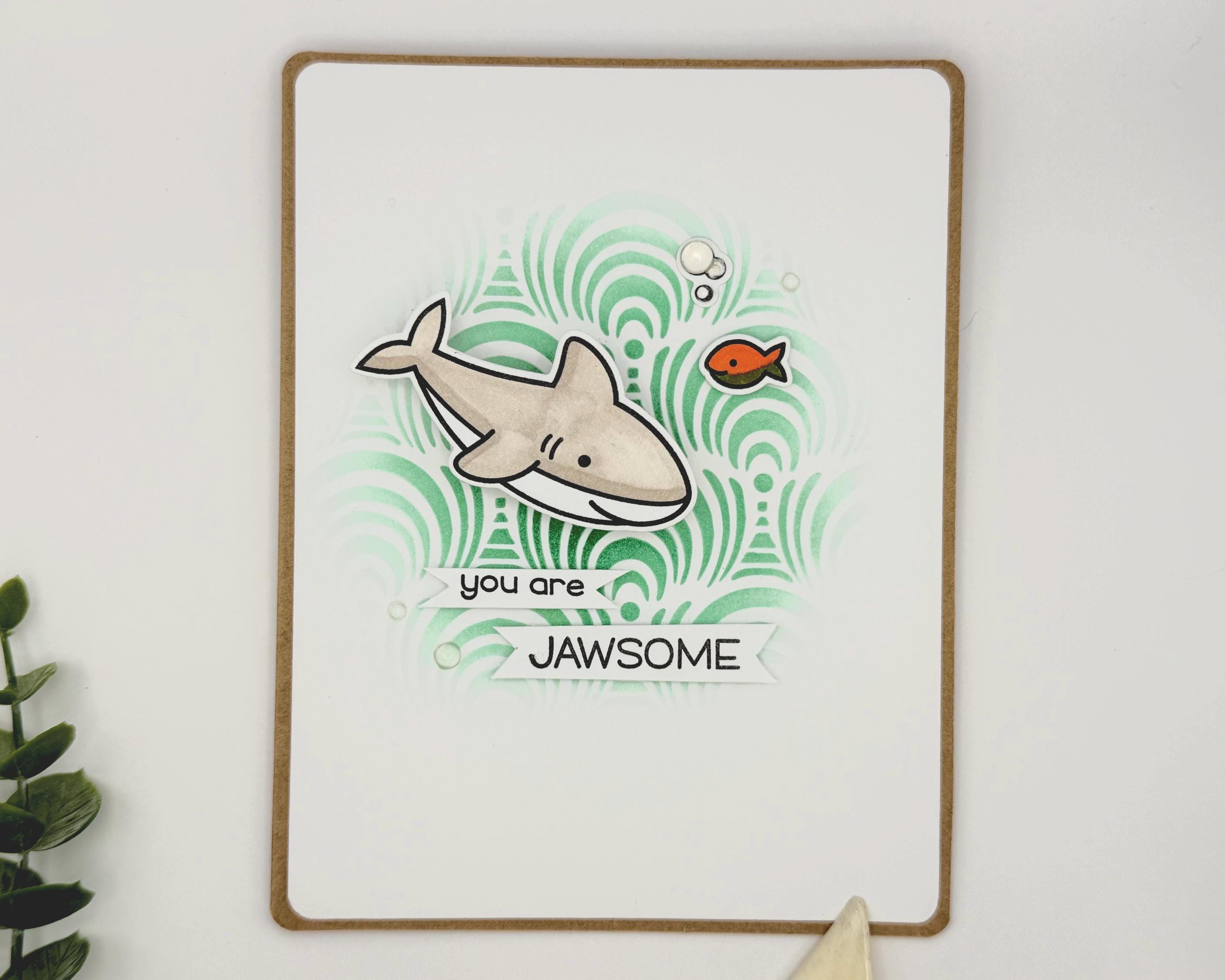 You Are Jawsome – Handmade Thinking of You Shark Shaker Card