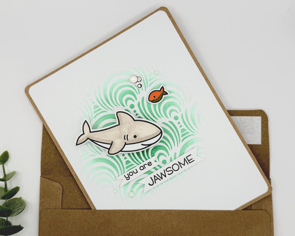 You Are Jawsome – Handmade Thinking of You Shark Shaker Card