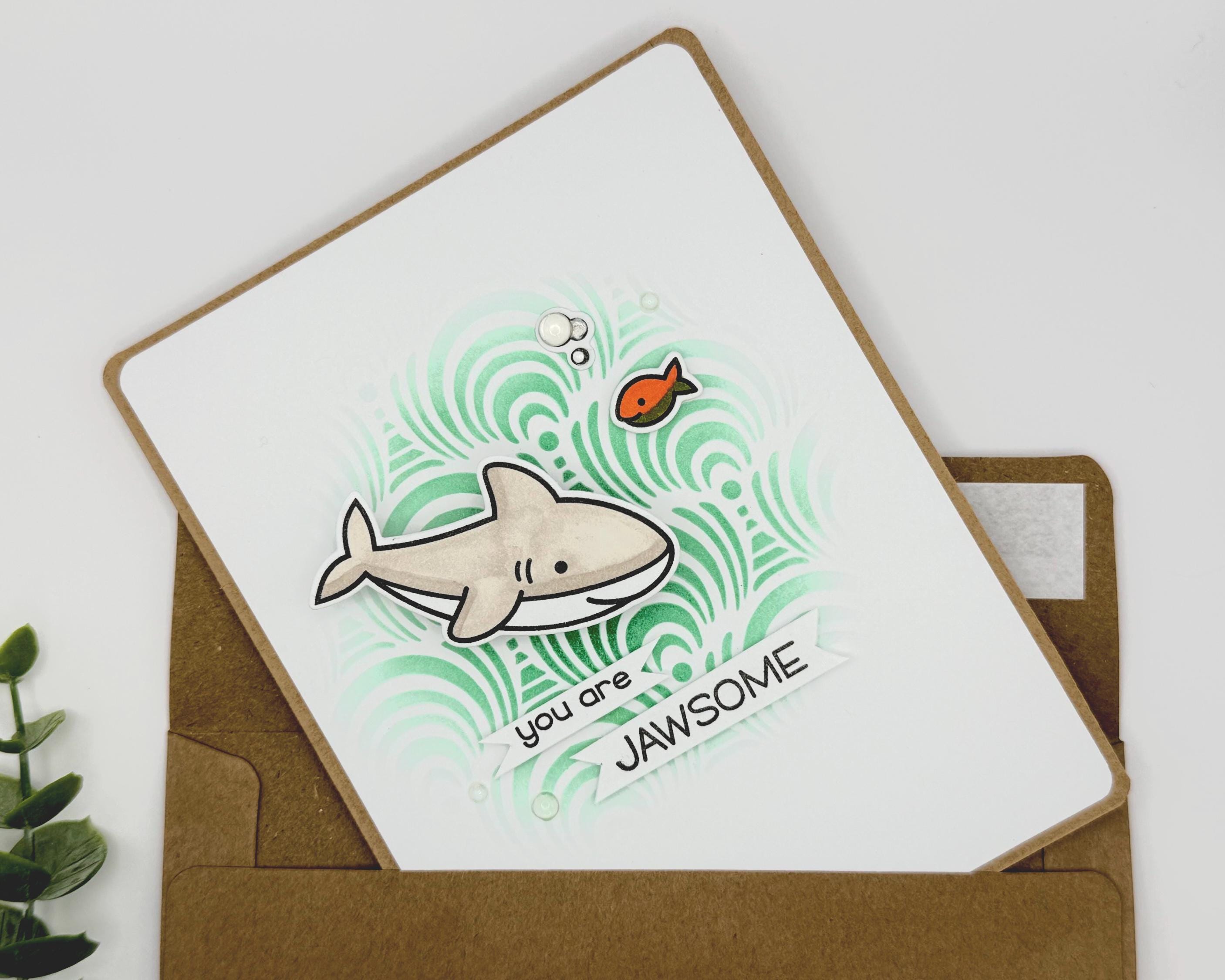 You Are Jawsome – Handmade Thinking of You Shark Shaker Card