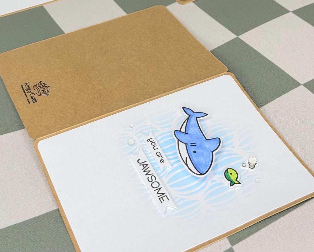 You Are Jawsome – Handmade Thinking of You Blue Shark Shaker Card