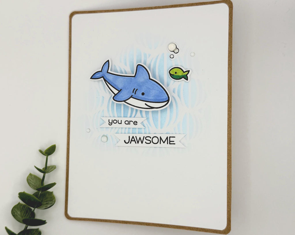 You Are Jawsome – Handmade Thinking of You Blue Shark Shaker Card