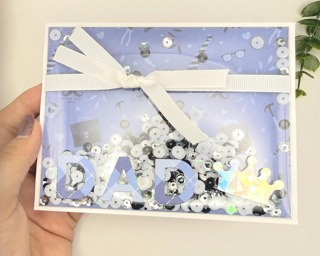 Happy Dad Day Shaker Card | Blue Handmade Father's Day Card