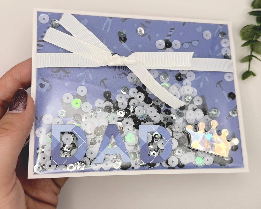 Happy Dad Day Shaker Card | Blue Handmade Father's Day Card