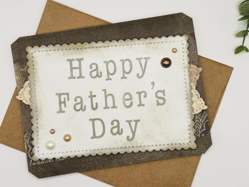 Handmade Father’s Day Card for Dad – Rustic Masculine Father’s Day Card, Neutral Brown Greeting Card