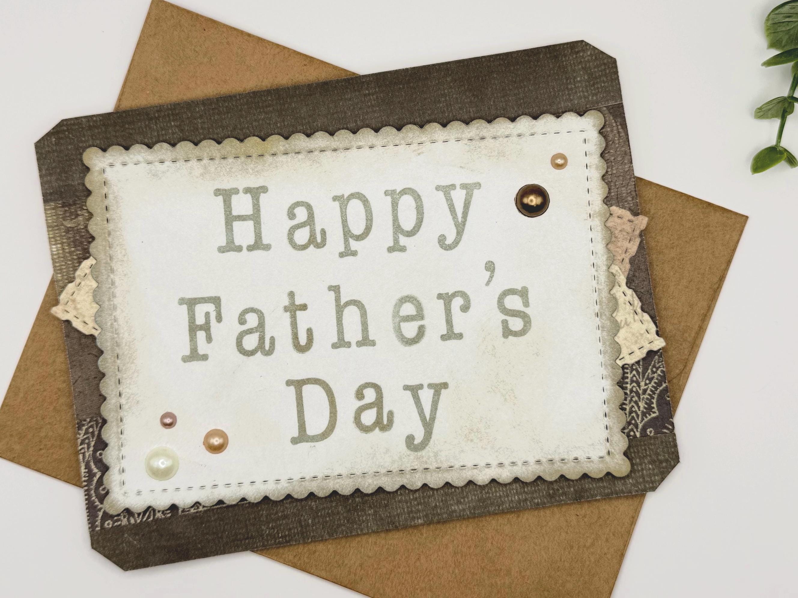 Handmade Father’s Day Card for Dad – Rustic Masculine Father’s Day Card, Neutral Brown Greeting Card