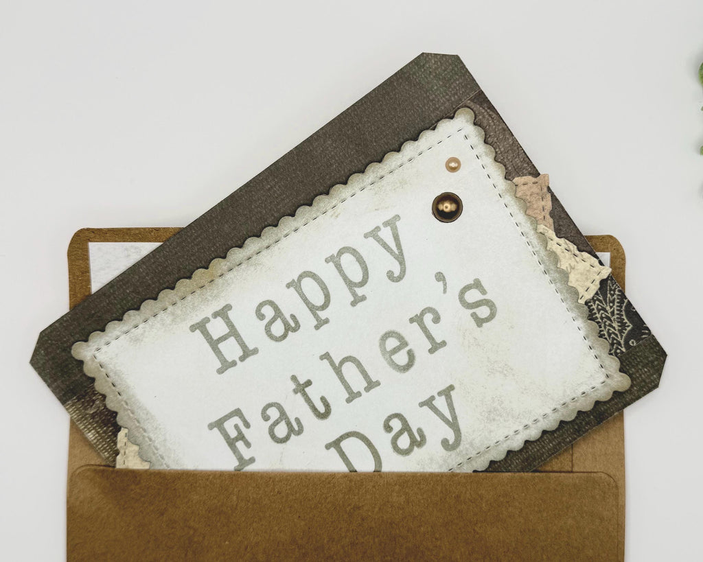 Handmade Father’s Day Card for Dad – Rustic Masculine Father’s Day Card, Neutral Brown Greeting Card