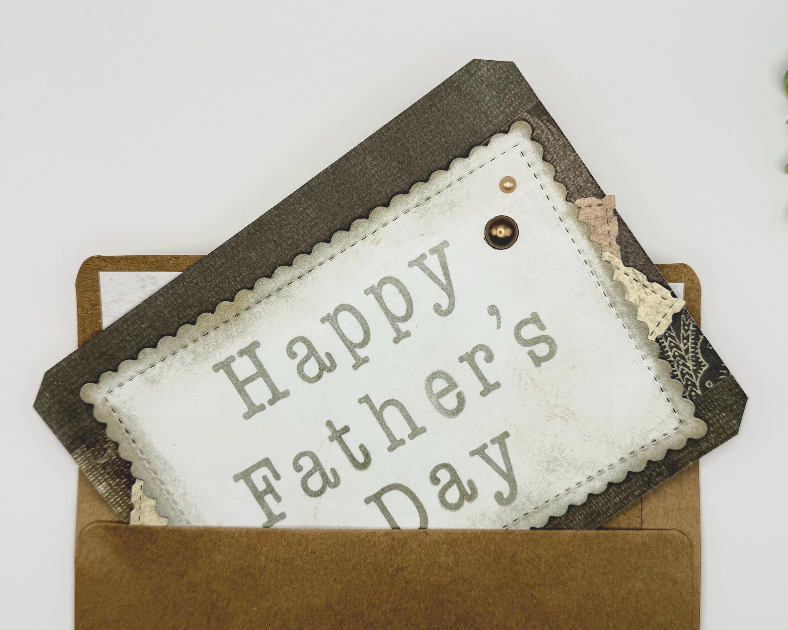 Handmade Father’s Day Card for Dad – Rustic Masculine Father’s Day Card, Neutral Brown Greeting Card
