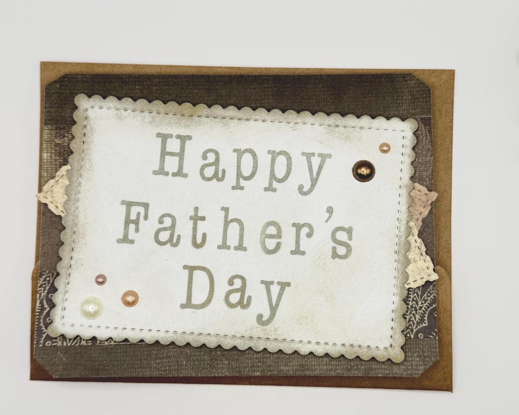 Handmade Father’s Day Card for Dad – Rustic Masculine Father’s Day Card, Neutral Brown Greeting Card