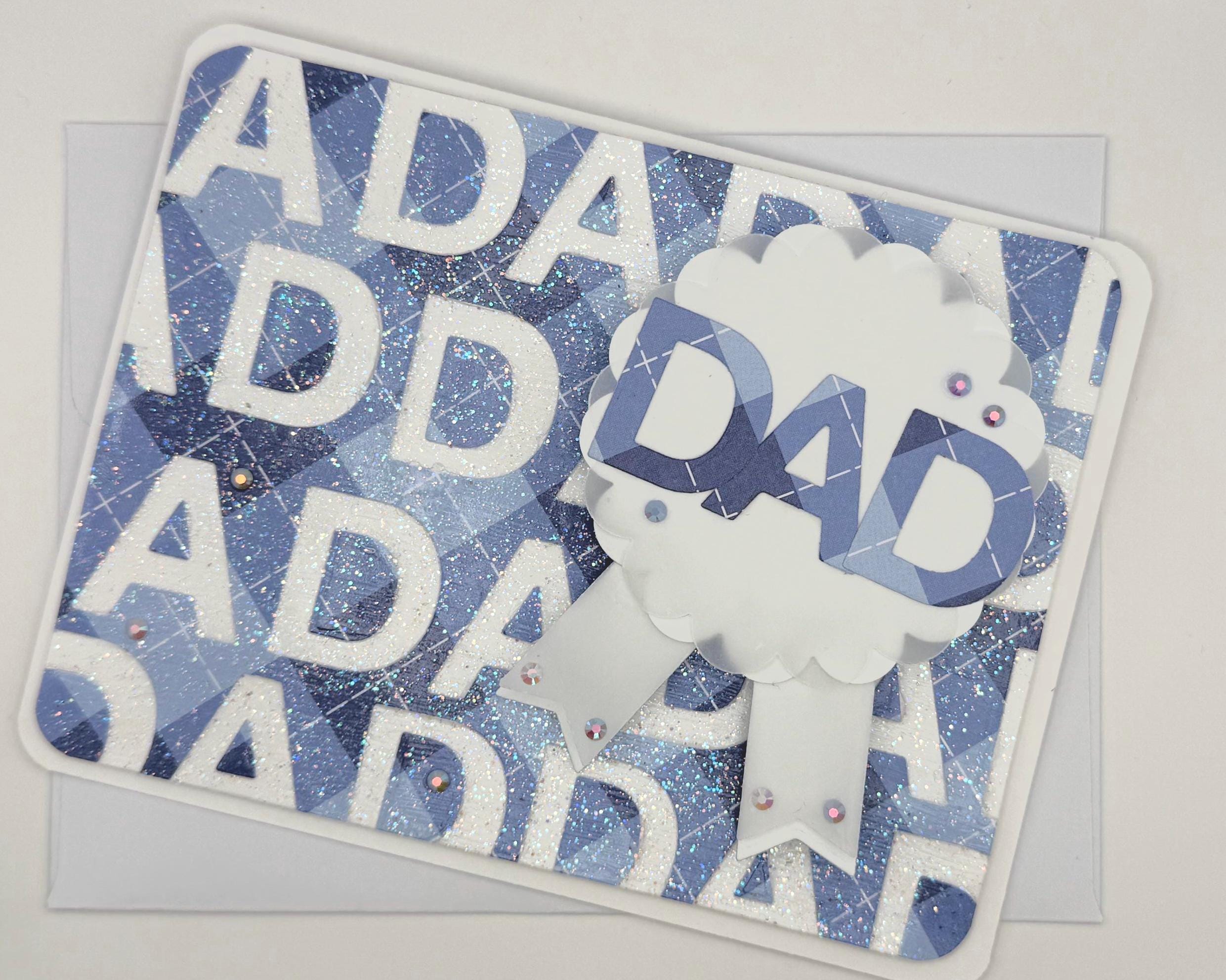 Father’s Day Shaker Card – “Dad” Ribbon Design | A2 Greeting Card with Envelope